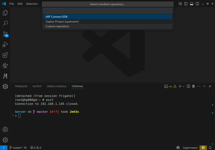 West init prompts