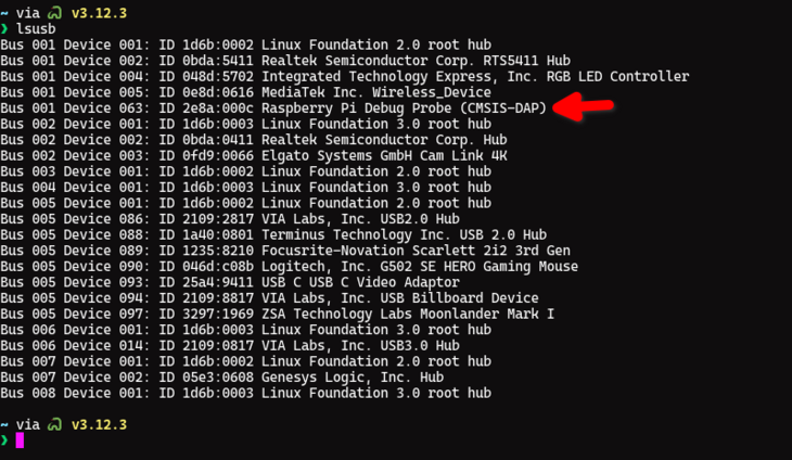 lsusb output